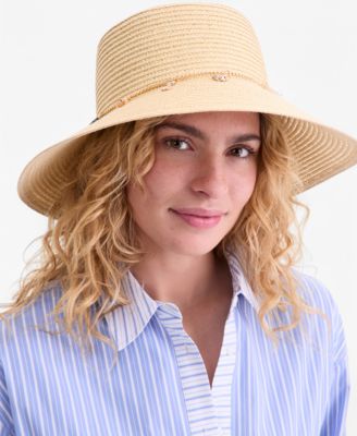 Charm Trim Straw Down Brim Hat