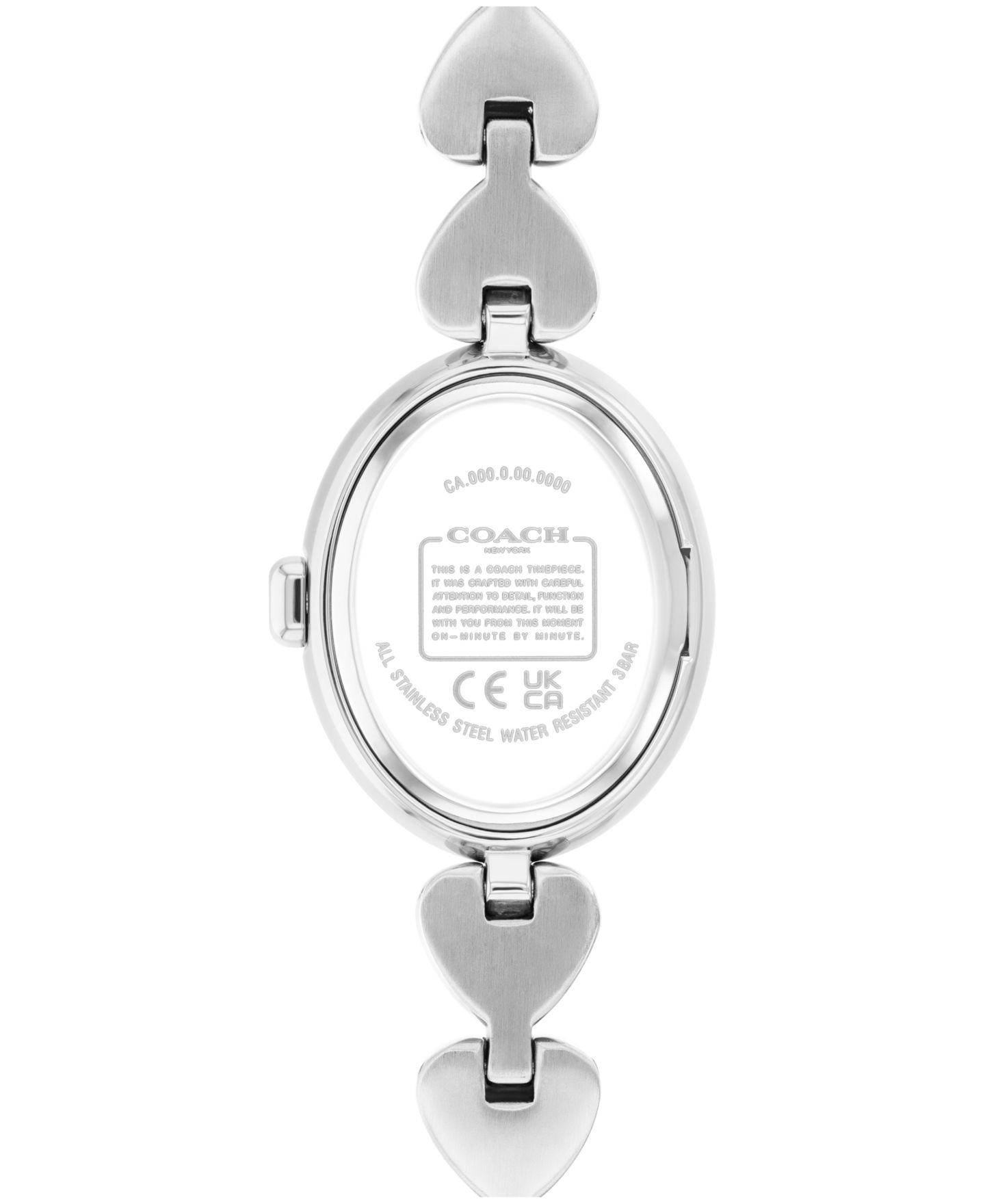 Женские часы COACH Sammy Silver Tone Stainless Steel Hearts Bracelet Watch, 22.5mm — фото 2