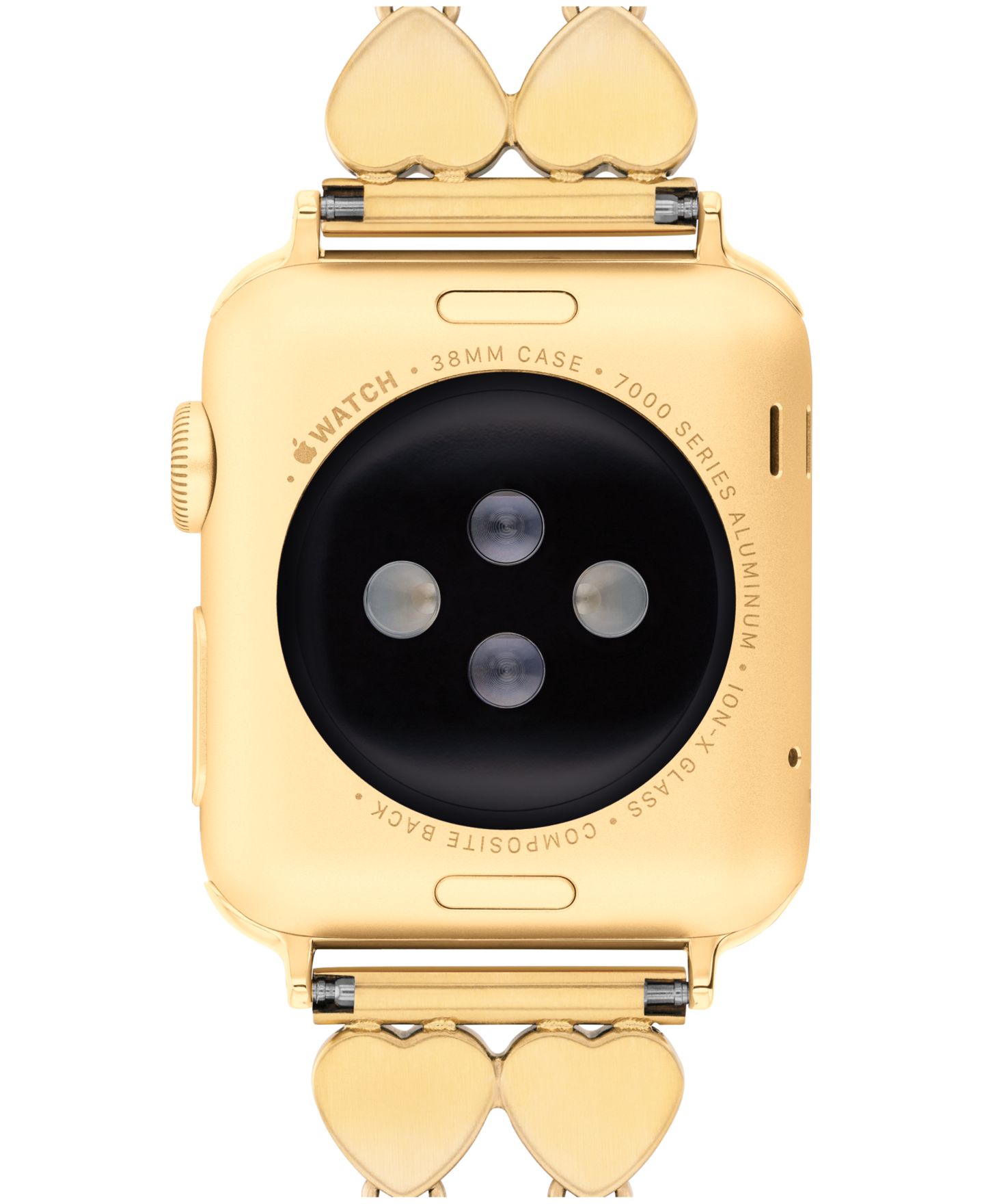 Женские ремешки для часов COACH Gold Tone Stainless Steel With Crystals Heart Apple Watch, Strap 38mm, 40mm, 41mm — фото 2