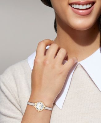 Women's Iris Chalk Leather Strap Watch, 22.5mm