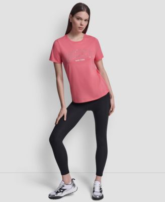 Women's Rhinestone Varsity Logo Relaxed Fit Pull-On T-Shirt