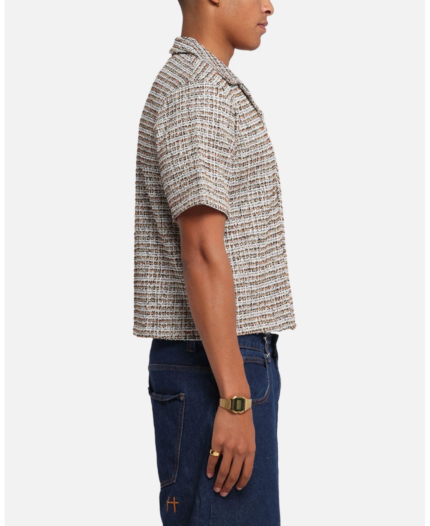Мужская рубашка XXIII Boucle Tweed Crop Button Up — фото 4