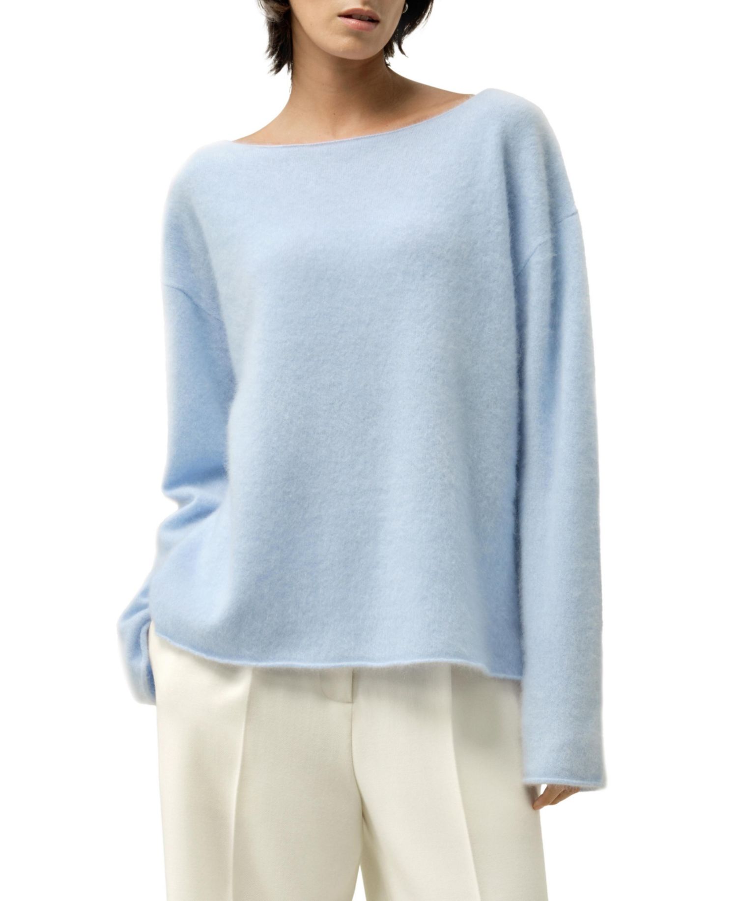 Women's Boat-Neck Brushed Cashmere Sweater