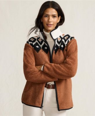 Women's Print Cozy High Pile Full Zip Fleece Jacket