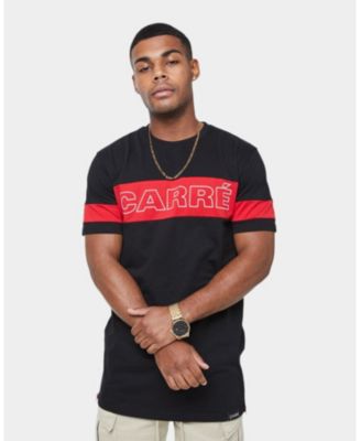Men's Carre Panneau Short Sleeve T-Shirt Black/Red