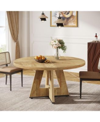 Round Dining Table for 4, 47 Inch Wide
