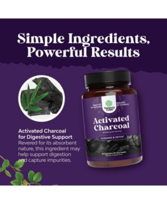Cleanse and Detox Activated Charcoal Capsules, Purifying Detox Pills for Bloating Relief and Body Detox Cleanse, Nature's Craft, 90ct