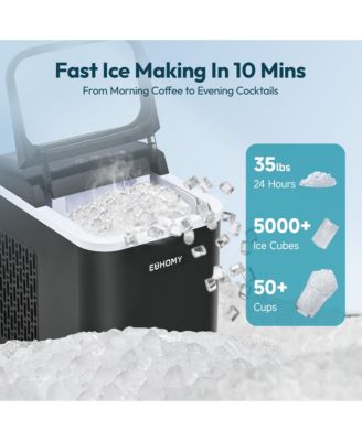 26-lb Ice Per day Nugget/Pebble Ice Maker with Auto-Cleaning and 1.8Lbs Ice Storage in Black