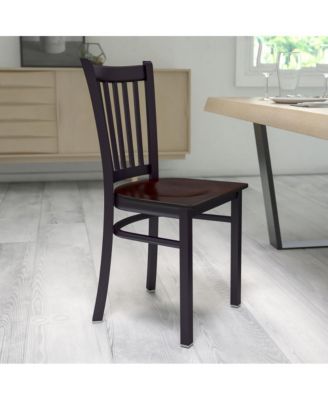 Vertical Back Metal Restaurant Dining Chair