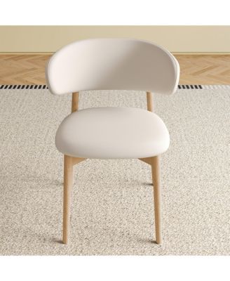 Mid-Century Modern Dining Chairs Set of 2 with Wooden Legs for Kitchen and Living Room