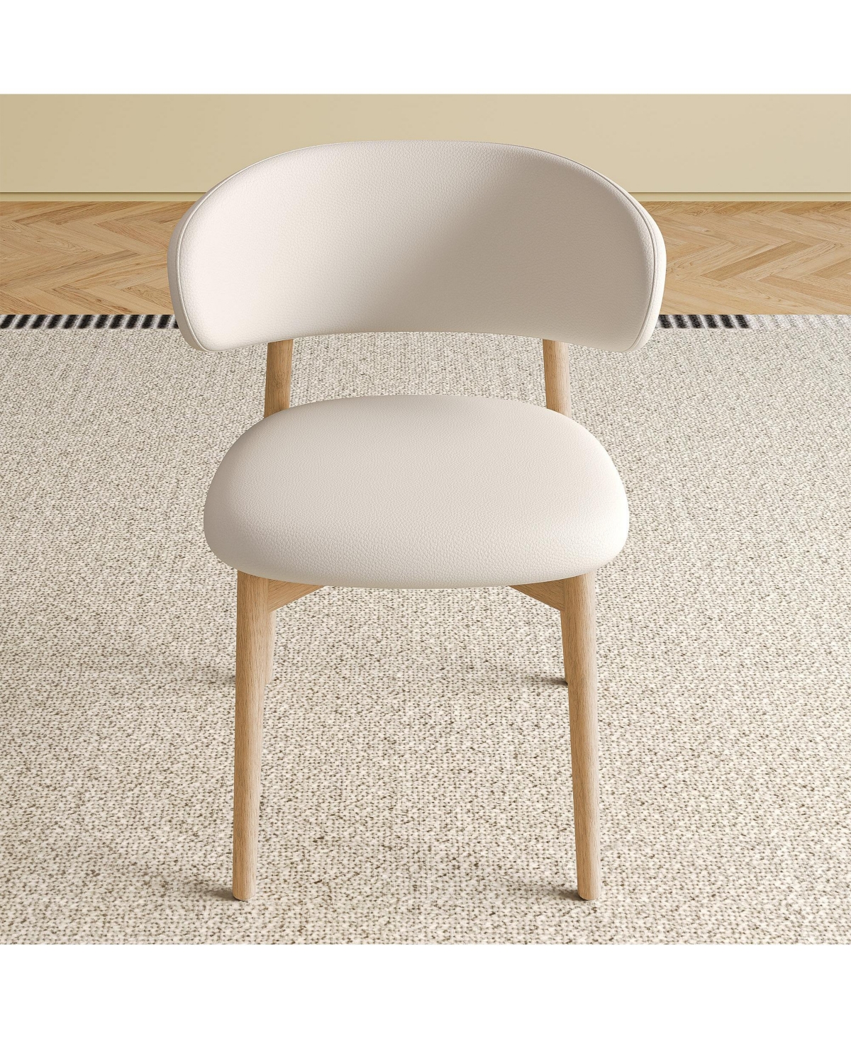 Boyel Living Mid-Century Modern Dining Chairs Set of 2 with Wooden Legs for Kitchen and Room