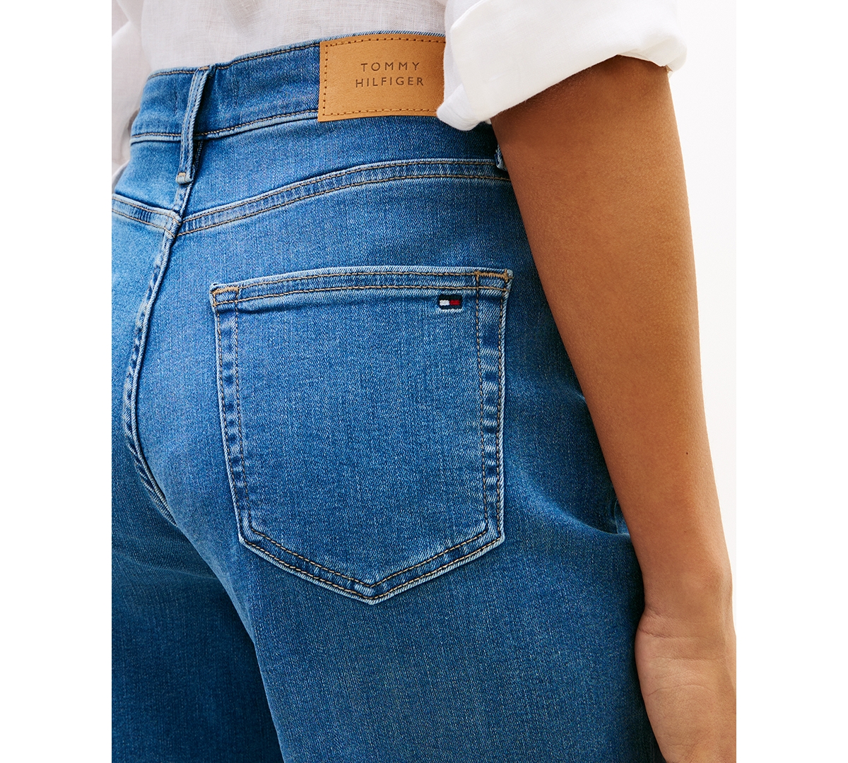 Tommy Hilfiger Women's Mid Blue Denim Shorts