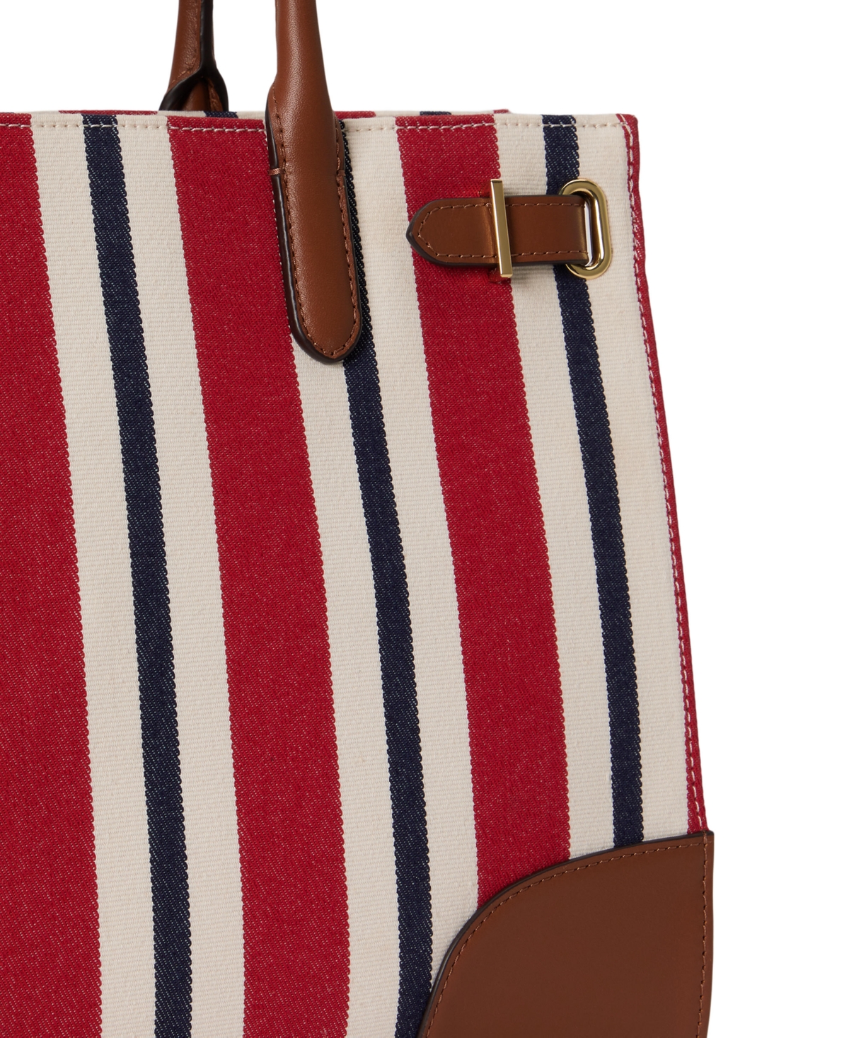 Lauren Ralph Lauren Striped Canvas Small Devyn Tote Bag