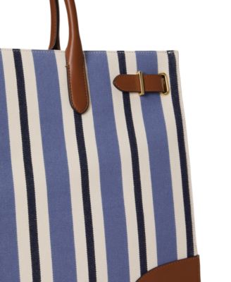 Striped Canvas Medium Devyn Tote Bag