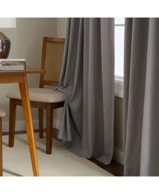 Arlo Linen Solid Linen 100% Blackout, Back Tab/Rod Pocket Top Curtain Panels 50"x96" (Set of 2)
