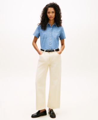 Women's Short-Sleeve Chambray Shirt