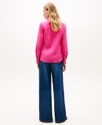 Women's Roll-Tab Sleeve Collared Shirt