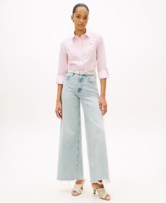 Women's Classic Poplin Roll-Tab Long-Sleeve Shirt