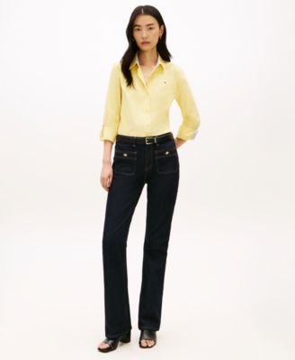 Women's Classic Poplin Roll-Tab Long-Sleeve Shirt