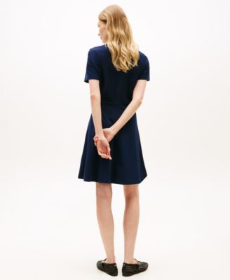 Women's Pleated Short-Sleeve Dress