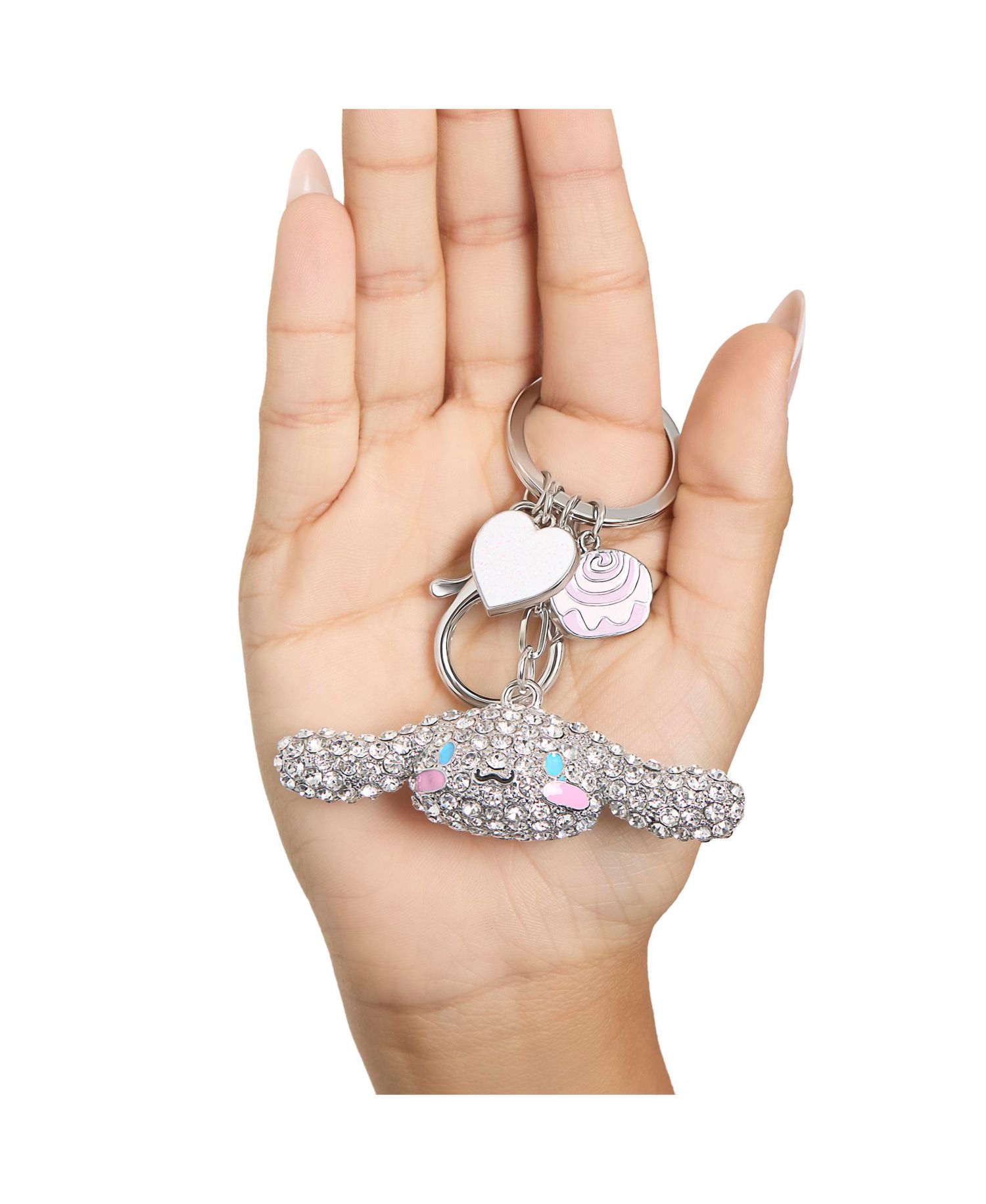 Sanrio Cinnamoroll Crystal Keychain with Candy & Heart Charms