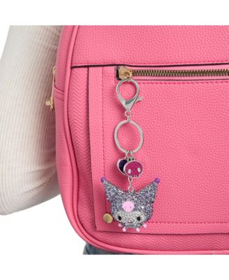 Sanrio Kuromi Crystal Keychain with Skull & Heart Charms