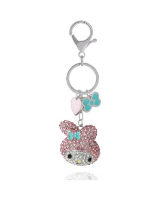 Sanrio My Melody Crystal Keychain with Heart & Bow Charms