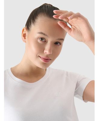 Women's regular plain T-shirt - white