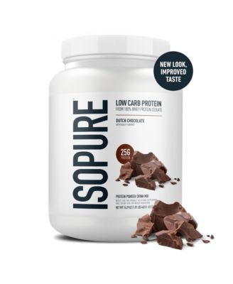 Low Carb 100% Pure Whey Isolate Protein Powder, Dutch Chocolate, 25g Protein, 14 Servings Tub