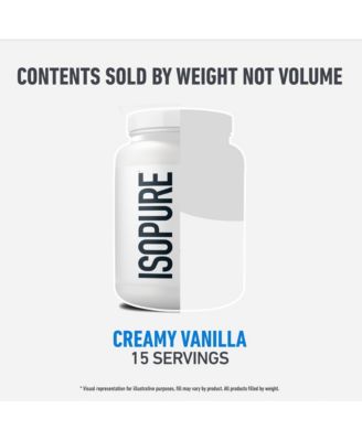 Zero Carb 100% Pure Whey Isolate Protein Powder, Creamy Vanilla, 25g Protein, 15 Servings Tub