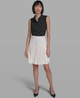 Women's Zipper Back Pleated Skirt