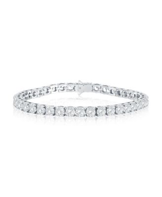 Stainless Steel, Round CZ Tennis Bracelet
