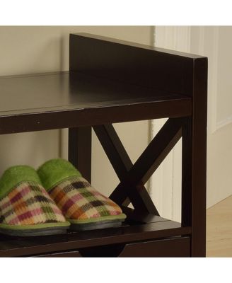 Wood Shoe Storage Bench – Entryway Organizer with Drawers & Seating