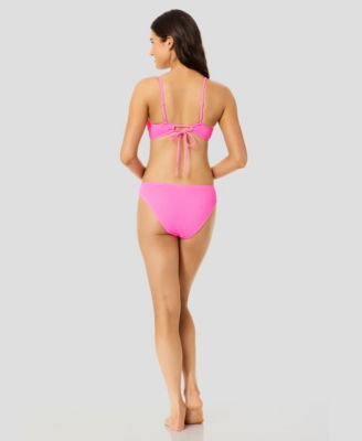 	 Women's  Solid Popcorn Scrunch Texture Scoop Neck Swim Bralette, Macy's Exclusive and Low Rise Bottoms