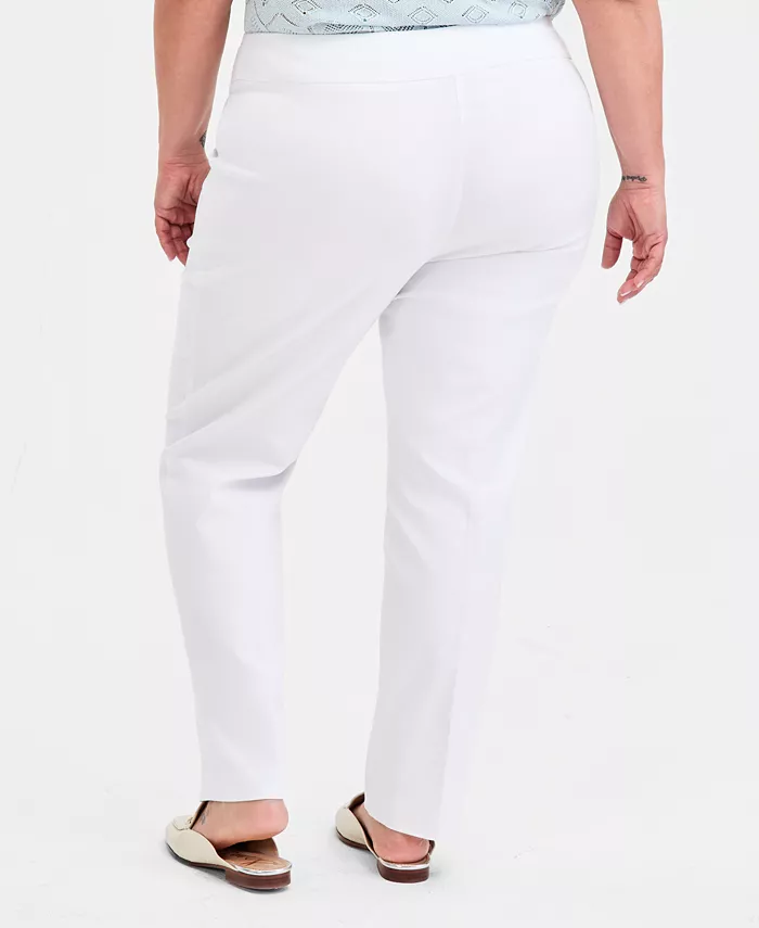 Plus & Petite Plus Size Tummy Control Pull-On Slim-Leg Pants - thumbnail 4