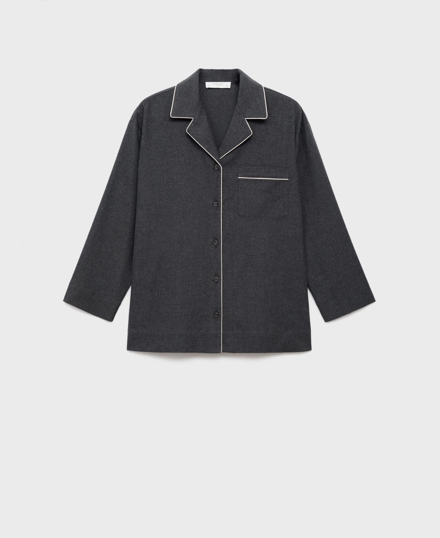 Women's Contrasting Piping Cotton Flannel Shirt
