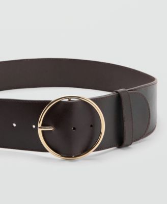 Women's Rounded Buckle Leather Belt
