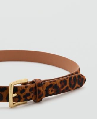 Women's Leopard Fur Leather Belt