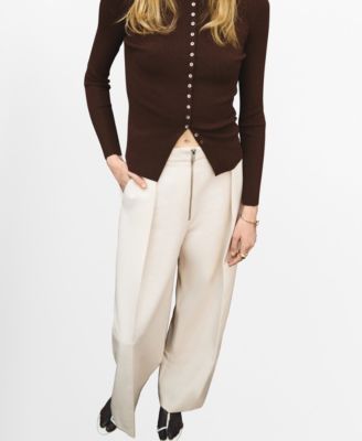 Women's Zipper Pleated Pants