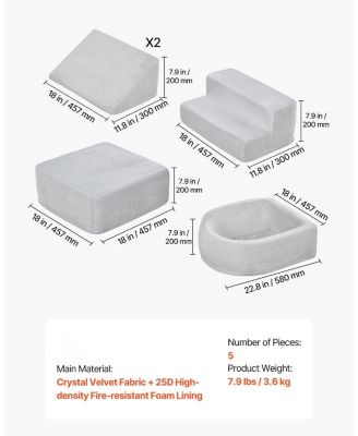 Foam Climbing Blocks, 5-Piece Set w/ Ball Pit (Balls Not Included), Indoor Climb & Crawl Playset, 6M-3Y