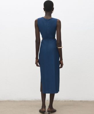 Women's Cut-Out Crinkled-Effect Dress