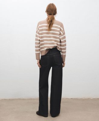 Women's Oversized Striped Turtleneck Sweater