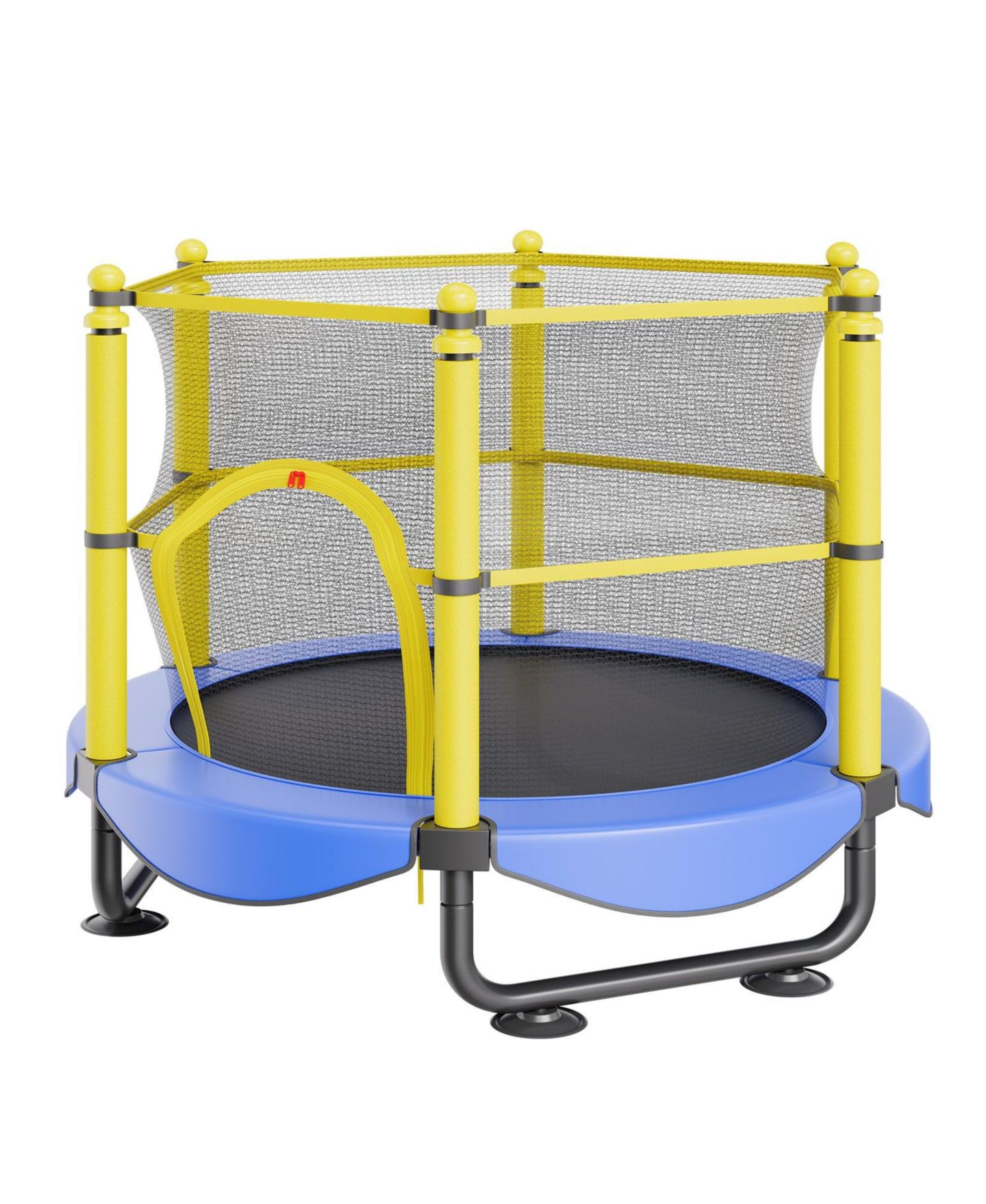 Детская игрушка Mecale Kids' Trampoline, 5 ft, Indoor/Outdoor with Enclosure Net & Basketball Hoop, Ages 3+, цвет: Синий — фото 10