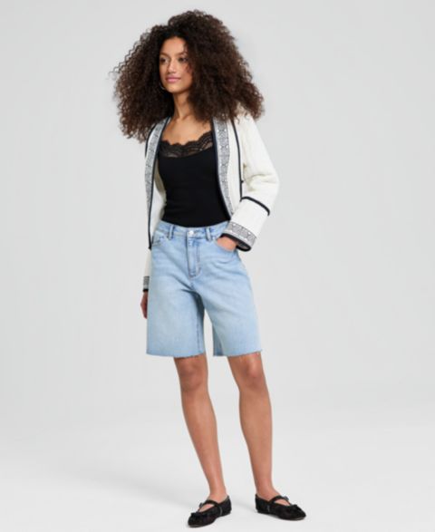 Женские шорты And Now This High-Rise Cut-Off Denim Shorts, цвет: Светлая варка