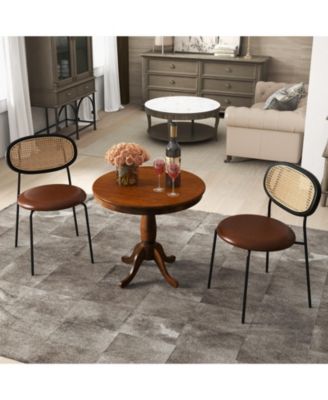 32" Wooden Round Pub Pedestal Side Table