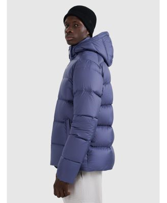 Men's down jacket with natural filling - navy blue