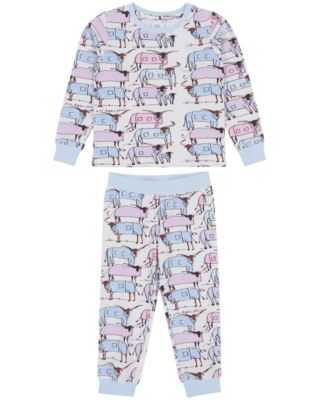 Kids 2T- 12 Cotton Jersey Two Piece Long Sleeve Pajama Set