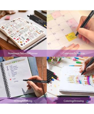 24 Colors Fineliner Color Pens Set, 0.4 mm Fine Tip, Large Capacity for School Office Supplies, Holidays Charity Event and Party Favors