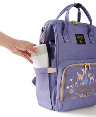 Embroidered Backpack Diaper Bag Large Travel Backpack