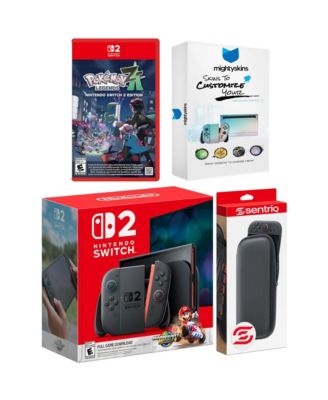 Switch 2 + Mario Kart World, Pokemon Legends Z-A, MightySkins Code and Protective Case Bundle